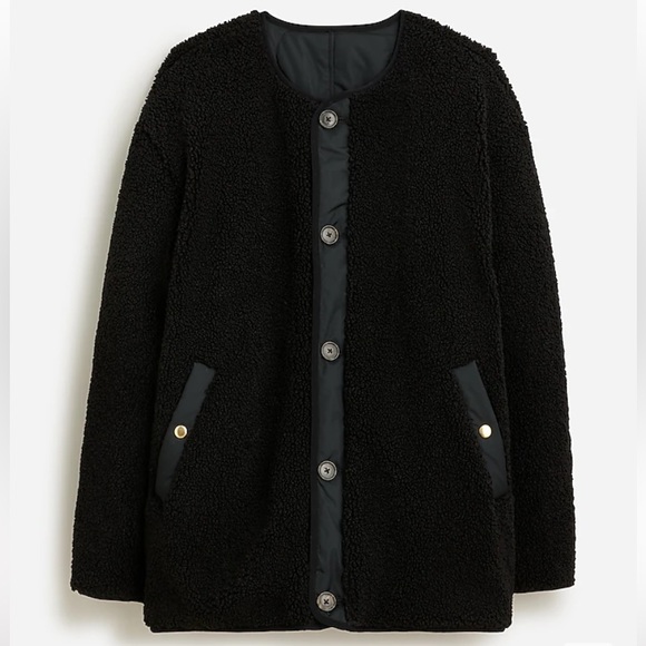 Jcrew quilted reversible sherpa puffer jacket - Picture 2 of 3